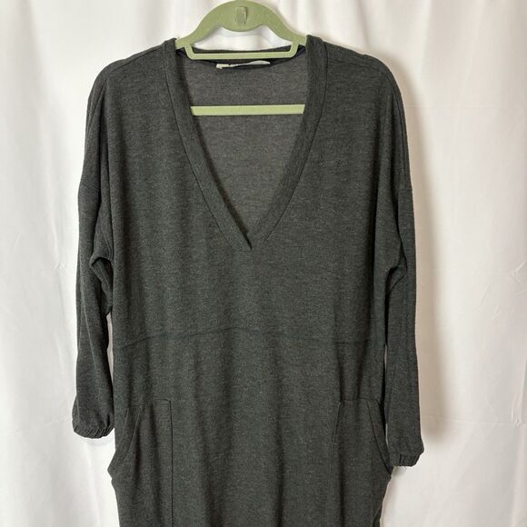 Three Bird Nest Womens Med The Perfect Long Sleeve Harem Jumpsuit Dark Gray Cozy - Picture 4 of 11